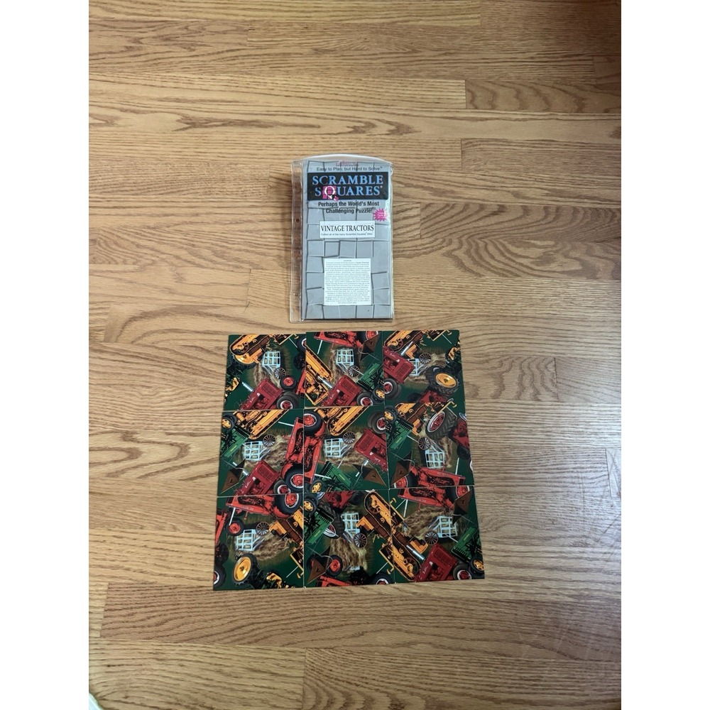 Vintage 2002 Scramble Squares Tractors Puzzle 9 Piece Brain Teaser Made in USA